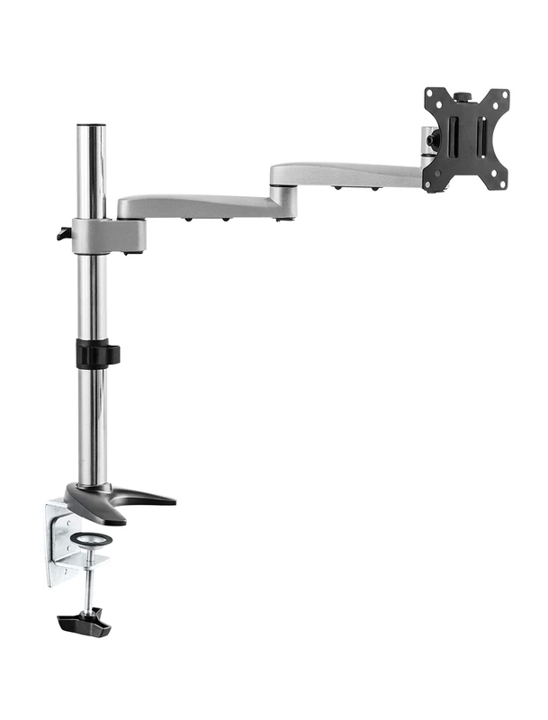 RICOO Monitor Stand Tilt TS1711 Swivel 13-30 Inch VESA 75x75 100x100 Adjustable Arm Mounting System LED LCD Screen Desk Mount Silver