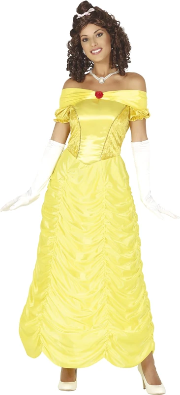 FIESTAS GUIRCA | Princess Fancy Dress Adult (10-12/M) - Fairy Tale Dress - Ideal for Fancy Dress Parties, World Book Day, Carnival and Halloween - Perfect for Women - Yellow