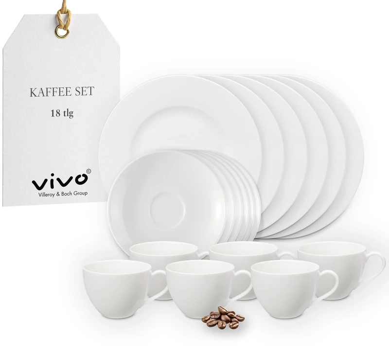 vivo - Villeroy & Boch Group Basic White Coffee Set, 18 Pieces EC