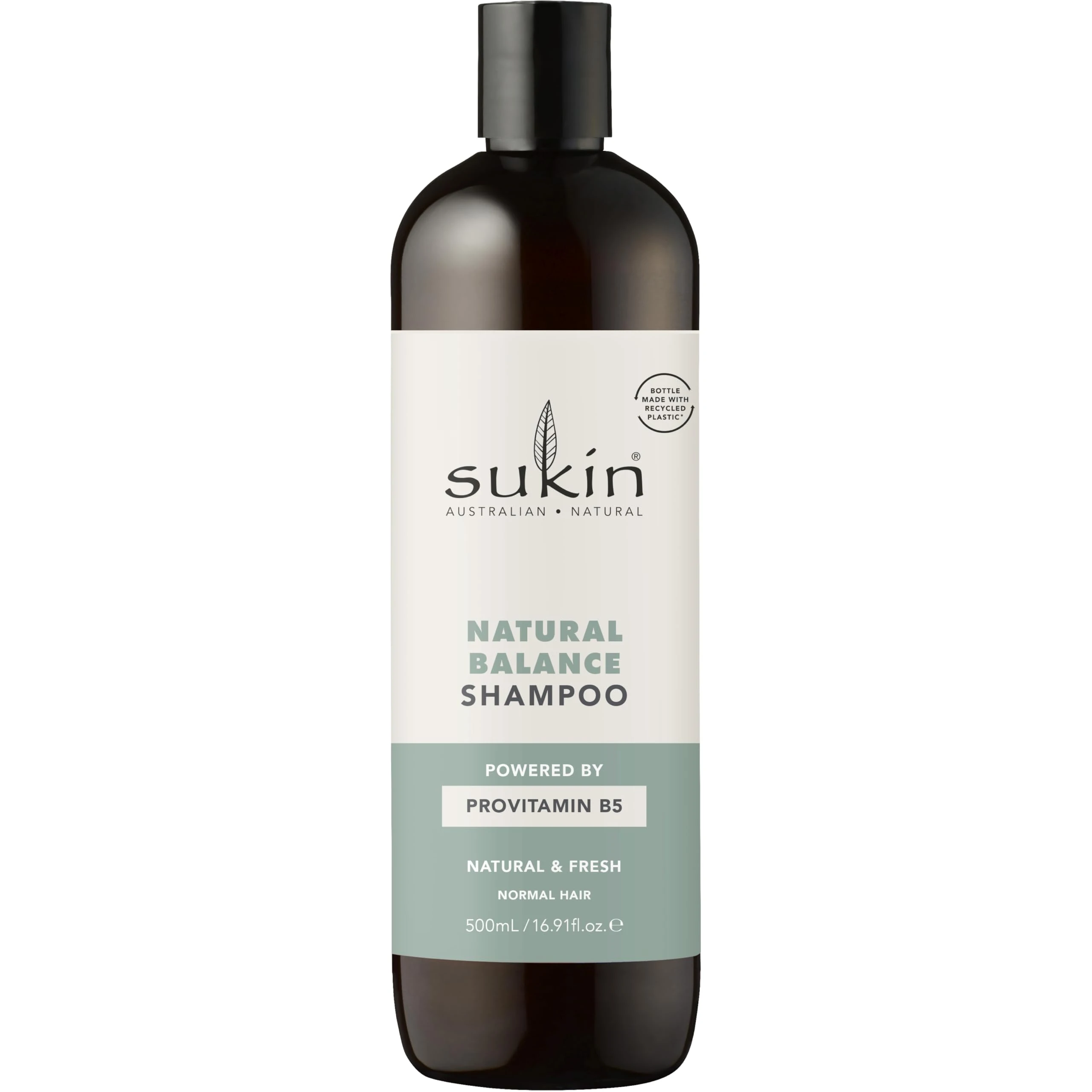 Sukin Natural Balance Shampoo 500ml - maintains naturally balanced hair - with an infusion of baobab, burdock & nettle extracts; cruelty free & vegan friendly.