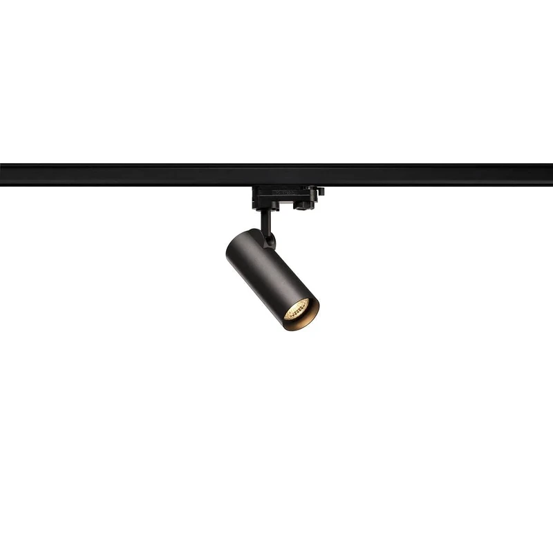 SLV 3-Phase System Light Helia 50 / Spotlight, LED spot, Ceiling spot, Ceiling Light, Track System, Interior Lighting / 3000K 11W 750lm Black 35 Degrees