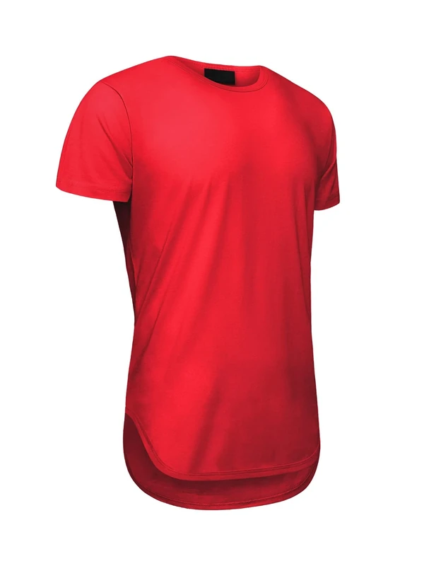 Victorious Solid Color Long Length Curved Hem T-Shirt TS270 - RED - 4X-Large - A1B