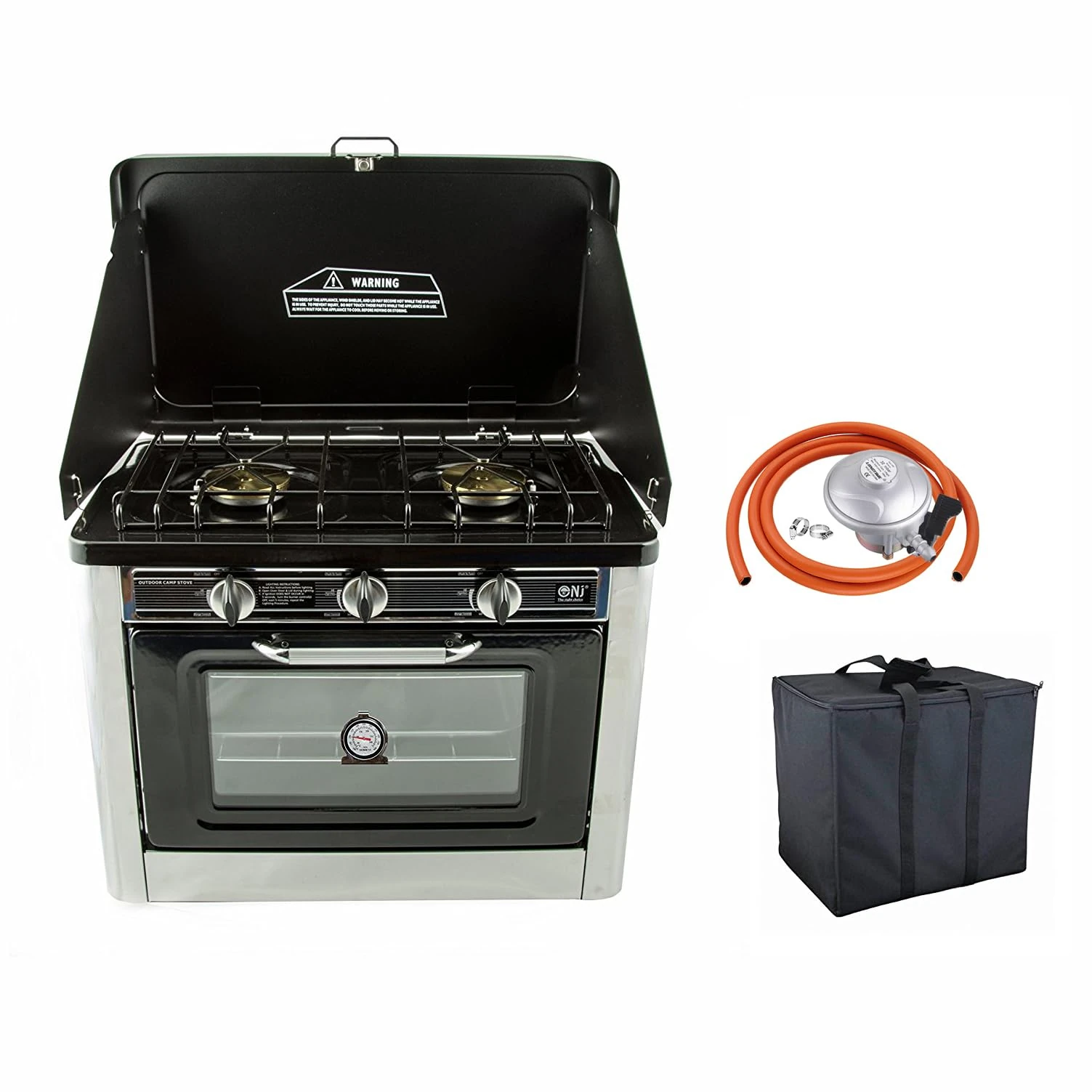 NJ CO-01 Portable Camping Gas Oven & Stove Combo - Outdoor LPG Cooker