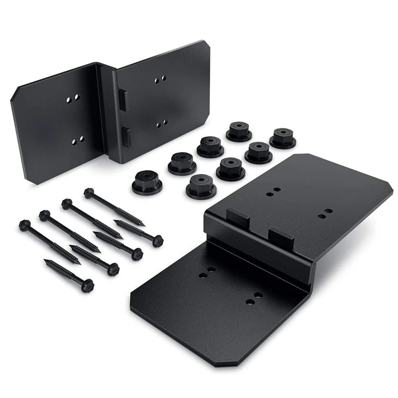 Ozco 51710 Ironwood 8-inch Post to Beam Connector, Black Powder Coating, Wood Screws (2 per Pack)