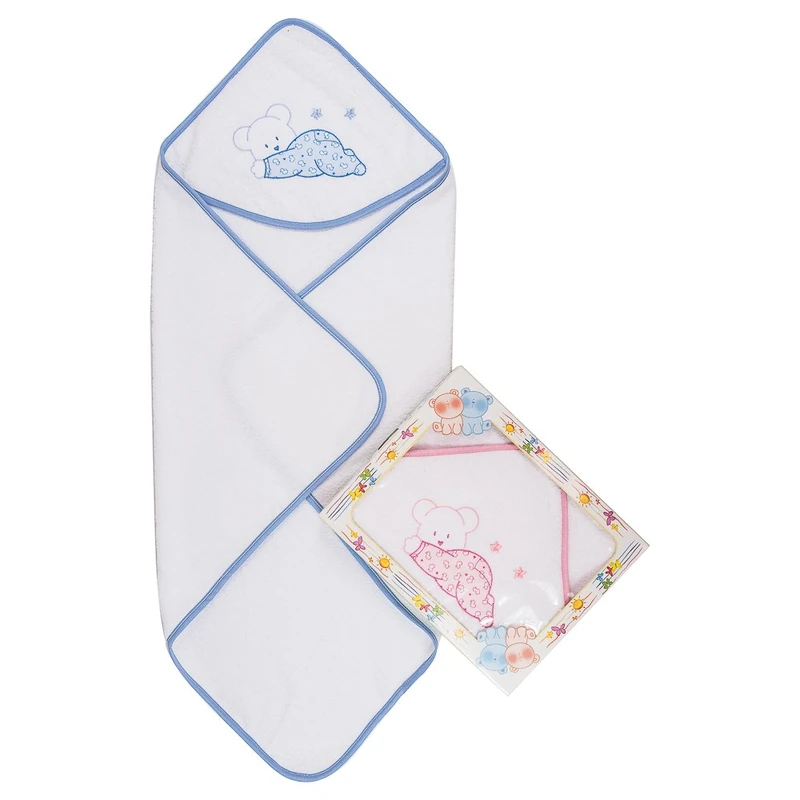 Bubabù Yoghy Baby Bathrobe Triangle 75 x 75 cm Azure - Image 1
