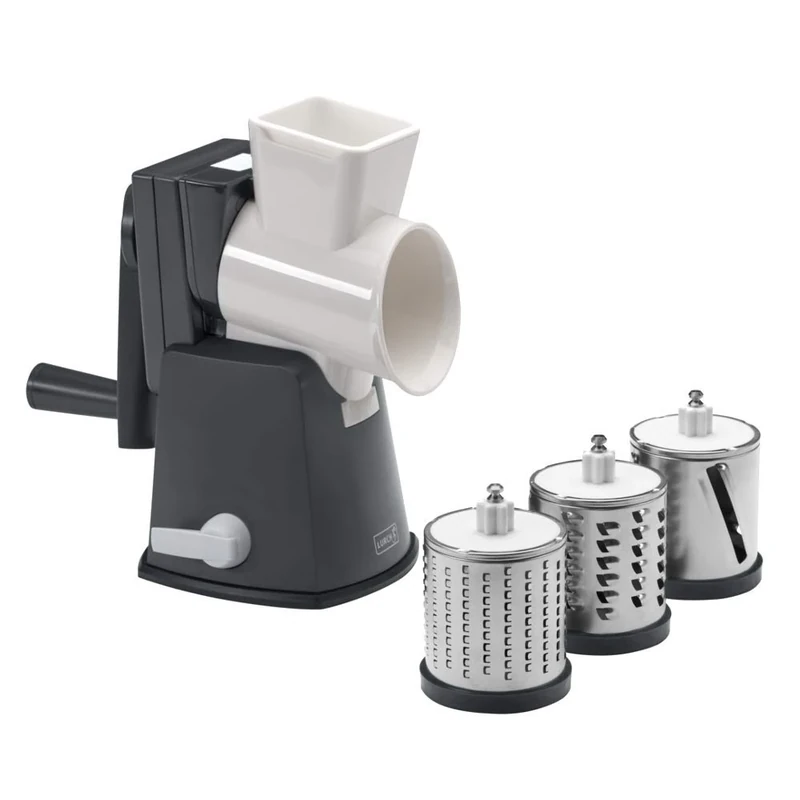 Lurch 200520 "Base & Soul Drum Grater for Manual Slicing and Grating Nuts, Vegetables, Fruit, Cheese and More with Hand Crank