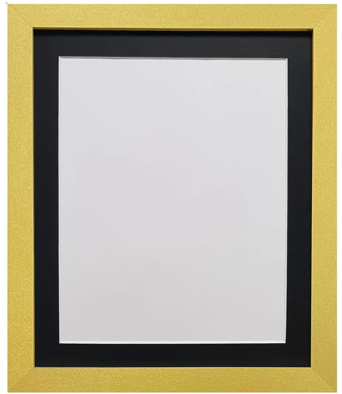 FRAMES BY POST H7 Gold Photo Frame with Black Mount PLASTIC GLASS 50 x 70 cm Image Size A2