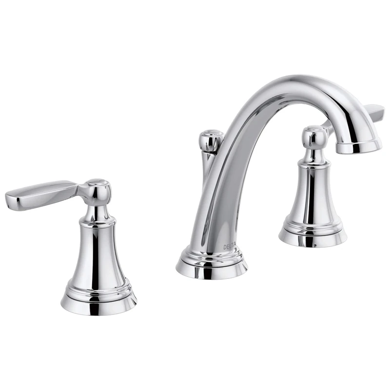 Delta Woodhurst 2-Handle Widespread Bathroom Faucet with Metal Drain Assembly, Chrome (3532LF-MPU)