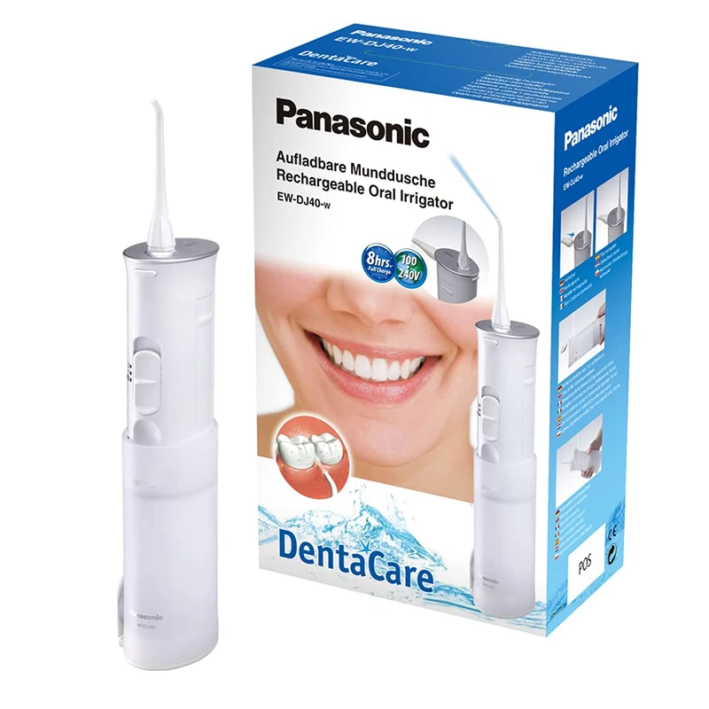 Panasonic EW-DJ40 Rechargeable Compact Dental Oral Irrigator with 2 Water Jet Modes, UK 2 Pin Plug, Travel - Image 1
