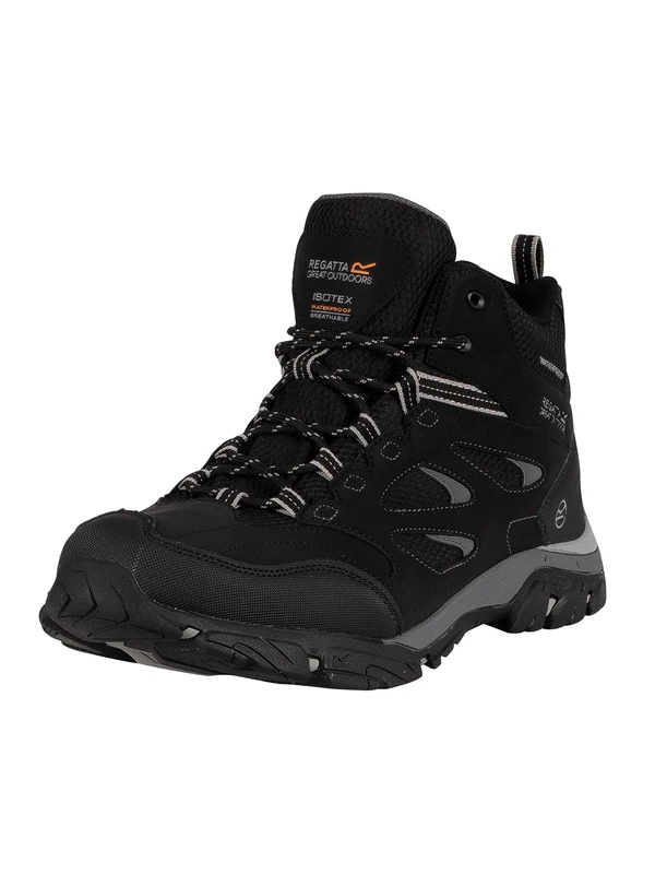 Regatta Mens Holcombe IEP Mid Hiking Boots (10 UK) (Black/Granite)