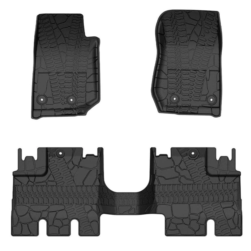 JOYTUTUS Slush Floor Mats Front & Rear for Jeep Wrangler JKU Unlimited 4 Door 2014 2015 2016 2017 2018 82213860 82214404