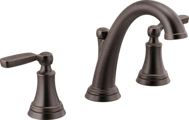 Delta Woodhurst 2-Handle Widespread Bathroom Faucet with Metal Drain Assembly, Venetian Bronze (3532LF-RBMPU)