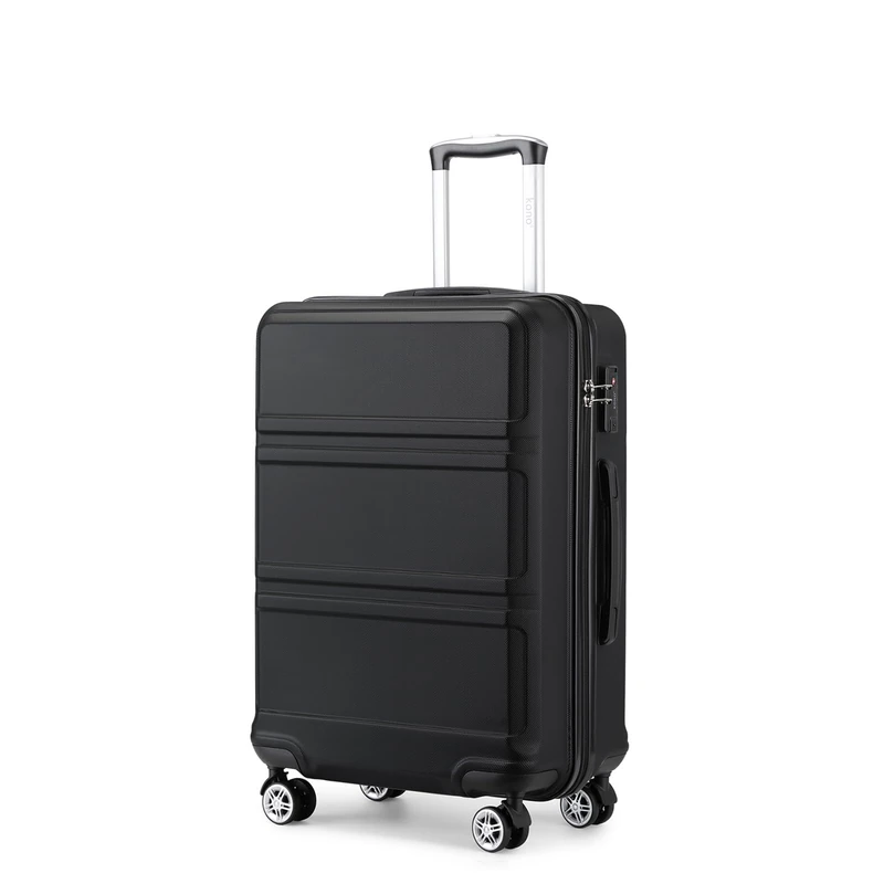 Kono 20 inch Cabin Suitcase Lightweight ABS Carry-on Hand Luggage 4 Spinner Wheels Trolley Case 51.5x38x20 cm(Black)