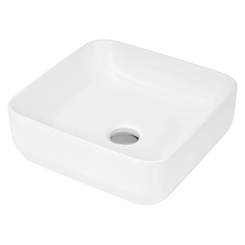 Hudson Reed NBV163 | Modern Bathroom Square Vessel Sink, 120mm x 365mm, White