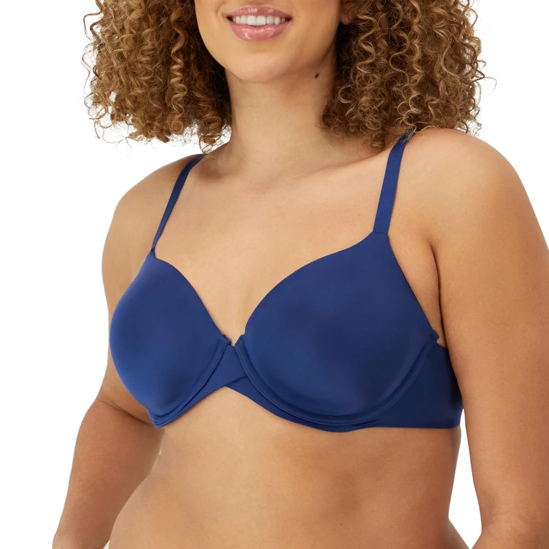 Maidenform Women's One Fabulous Fit 2.0 Tailored Demi Bra Half Cup, Marine, 40C