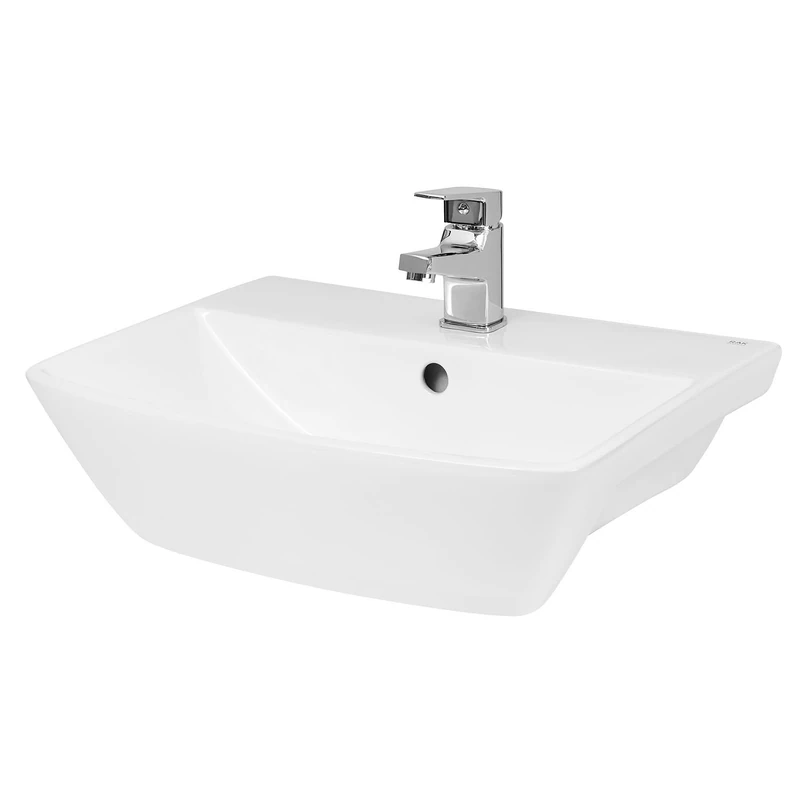 Hudson Reed SRB005 Lynx | Modern Bathroom 1 Tap Hole Semi Recessed Basin, 170mm x 500mm, White