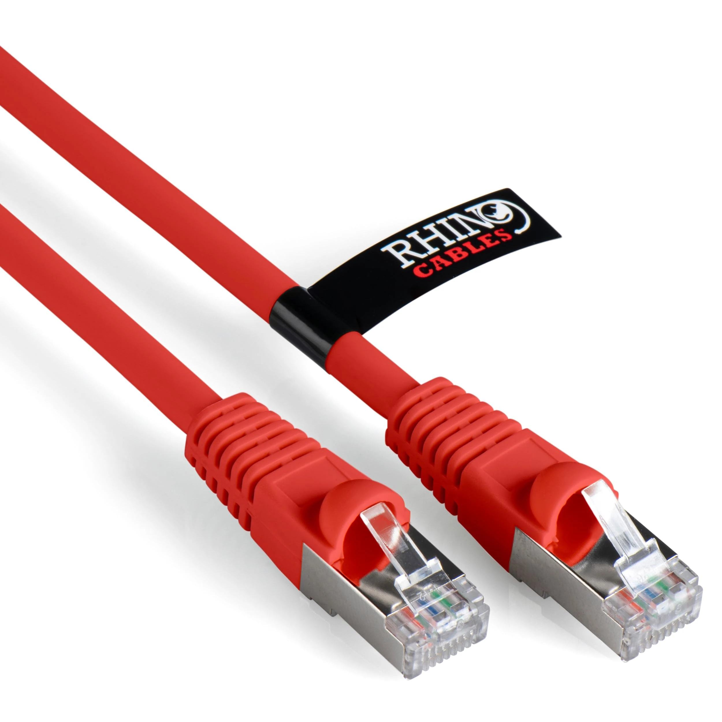 rhinocables CAT 6a Ethernet Cable | 10Gbps S/FT High-Speed & Large Bandwidth Data Transfer | Reliable LAN Network RJ45 Cable | Wi-Fi Broadband Cable for Seamless Gaming & Streaming (0.25m, Red)