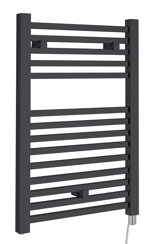 Hudson Reed HL152 | Modern Bathroom 300 Watt Vertical Electric Heated Towel Rail, 690mm x 500mm, Anthracite