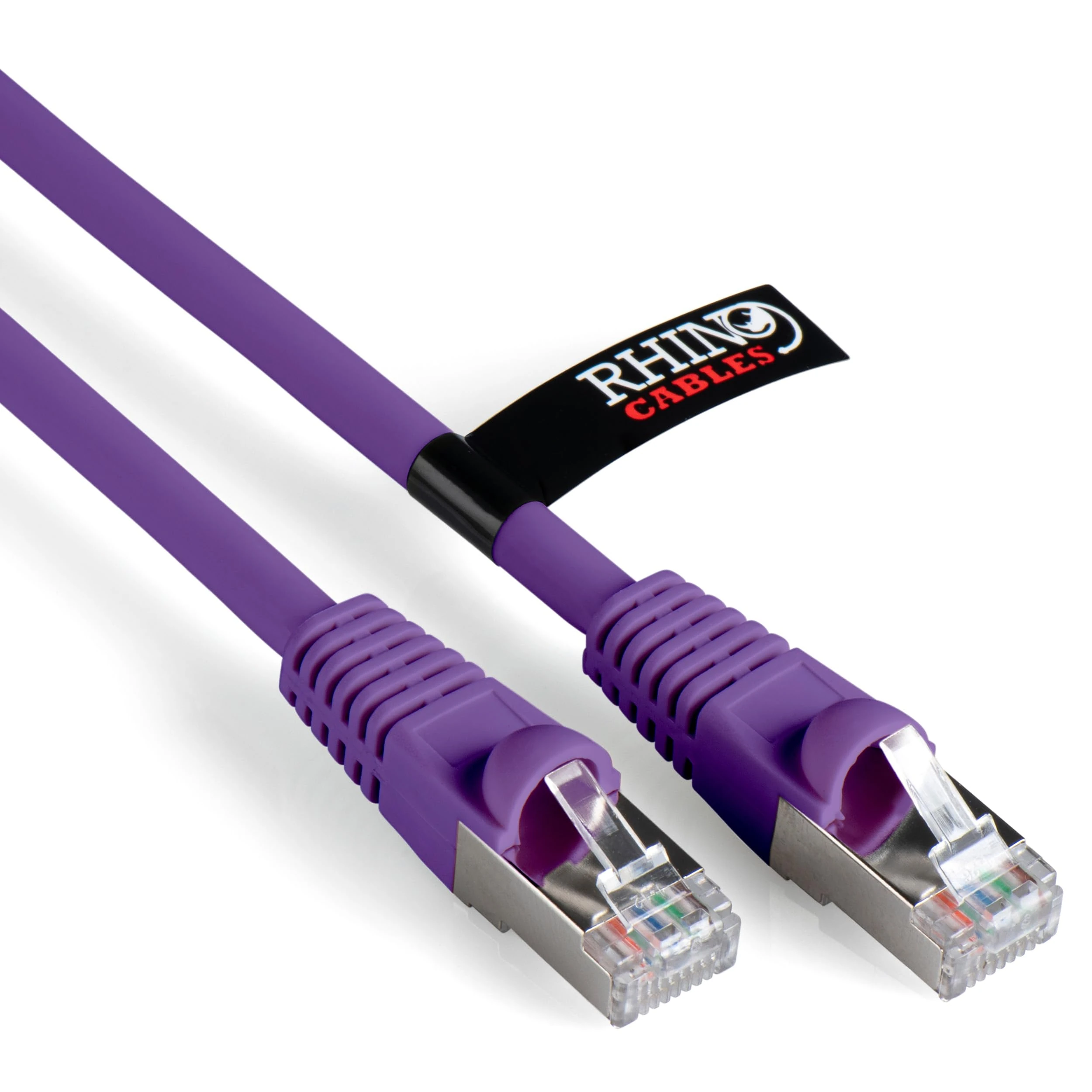 rhinocables CAT 6a Ethernet Cable | 10Gbps S/FT High-Speed & Large Bandwidth Data Transfer | Reliable LAN Network RJ45 Cable | Wi-Fi Broadband Cable for Seamless Gaming & Streaming (0.25m, Purple)