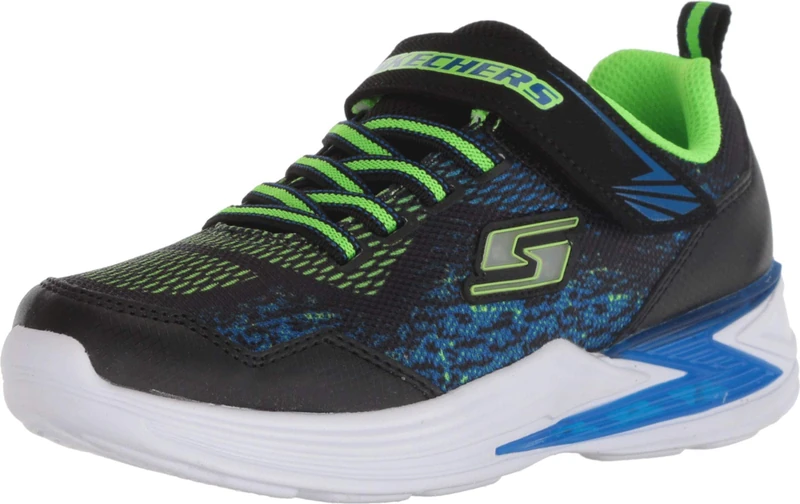 Skechers boys Erupters Iii - Derlo Trainers, Black Mesh Synthetic Blue Lime Trim, 11 UK