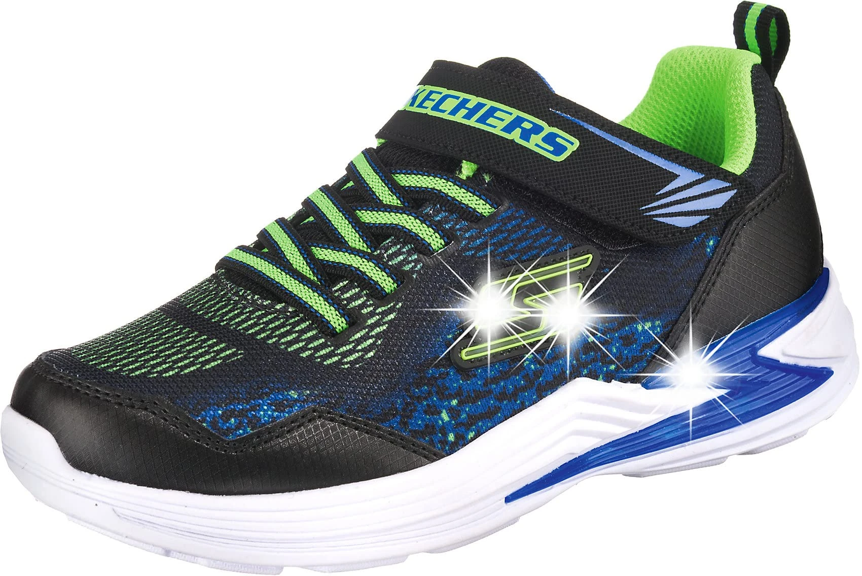 Skechers Boy's Erupters Iii - Derlo Trainers, Black Blue Green, 3 UK