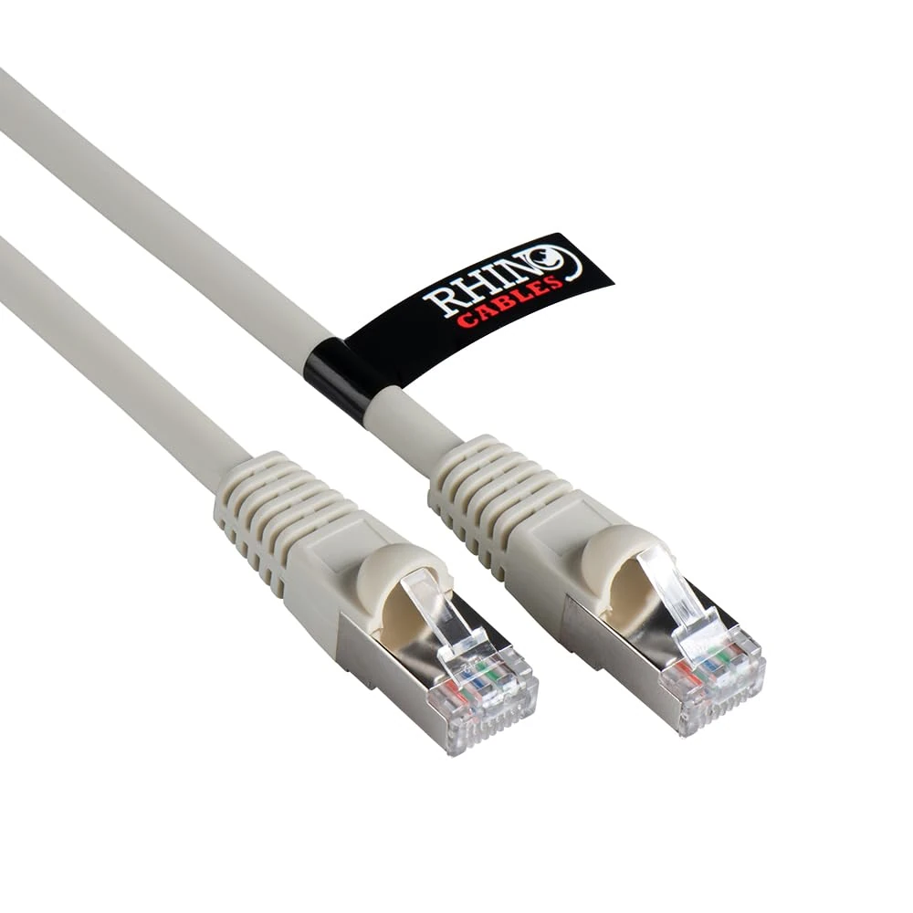 rhinocables CAT 6a Ethernet Cable | 10Gbps S/FT High-Speed & Large Bandwidth Data Transfer | Reliable LAN Network RJ45 Cable | Wi-Fi Broadband Cable for Seamless Gaming & Streaming (0.25m, White)