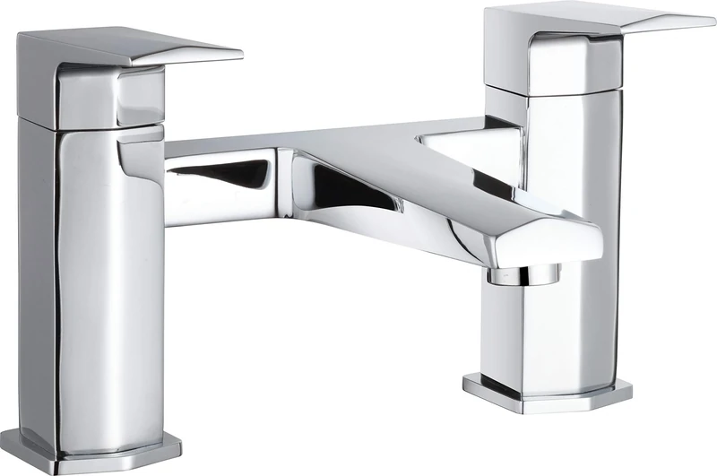 Nuie HDY303 Hardy | Modern Bathroom Deck Mounted Square Bath Filler Tap, 151mm x 230mm, Chrome