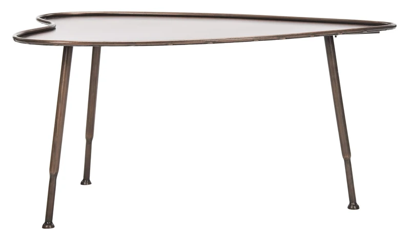 Safavieh Modern Accent Table with Iron Legs, in Antique Copper, 74 X 99 X 46.99
