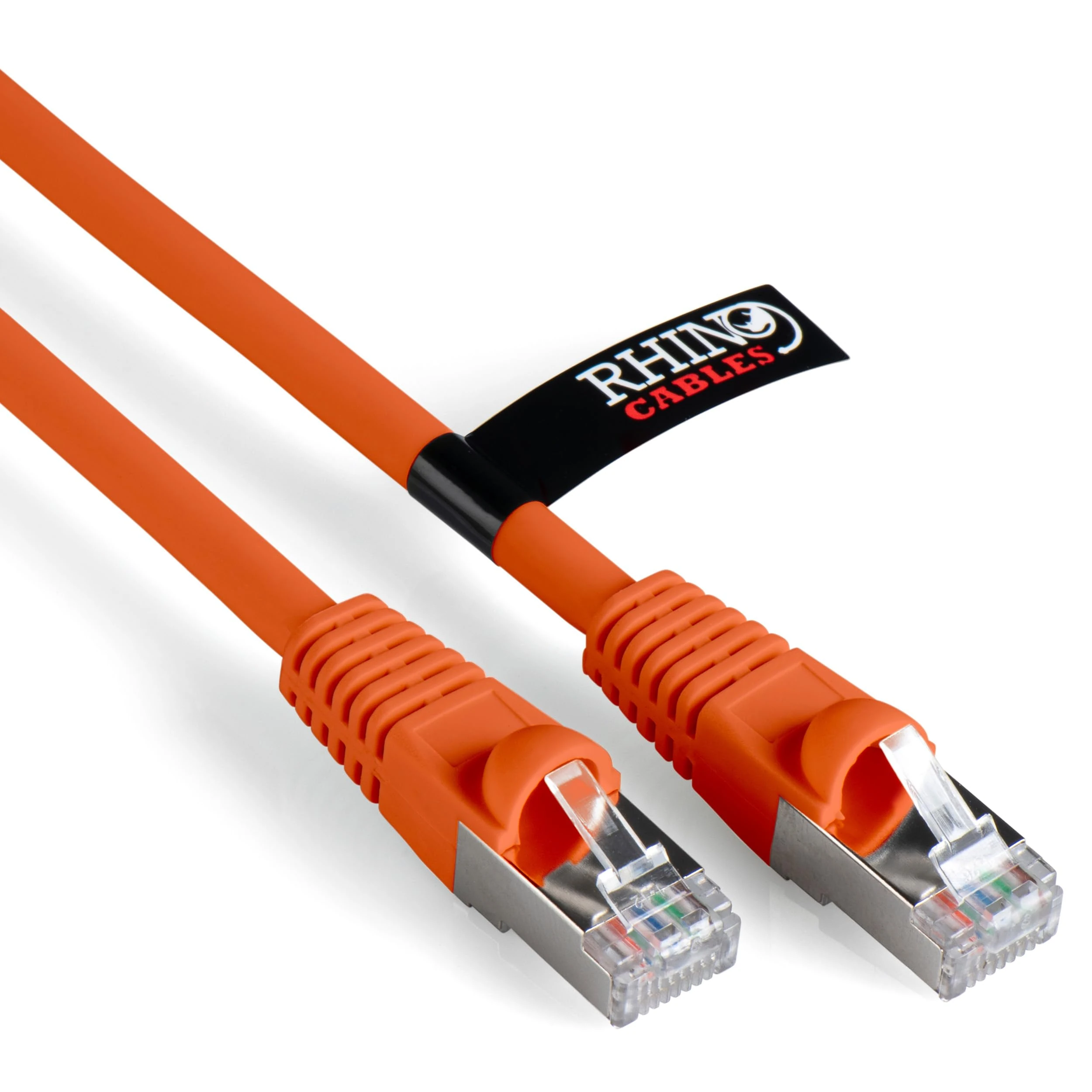rhinocables CAT 6a Ethernet Cable | 10Gbps S/FT High-Speed & Large Bandwidth Data Transfer | Reliable LAN Network RJ45 Cable | Wi-Fi Broadband Cable for Seamless Gaming & Streaming (0.25m, Orange)