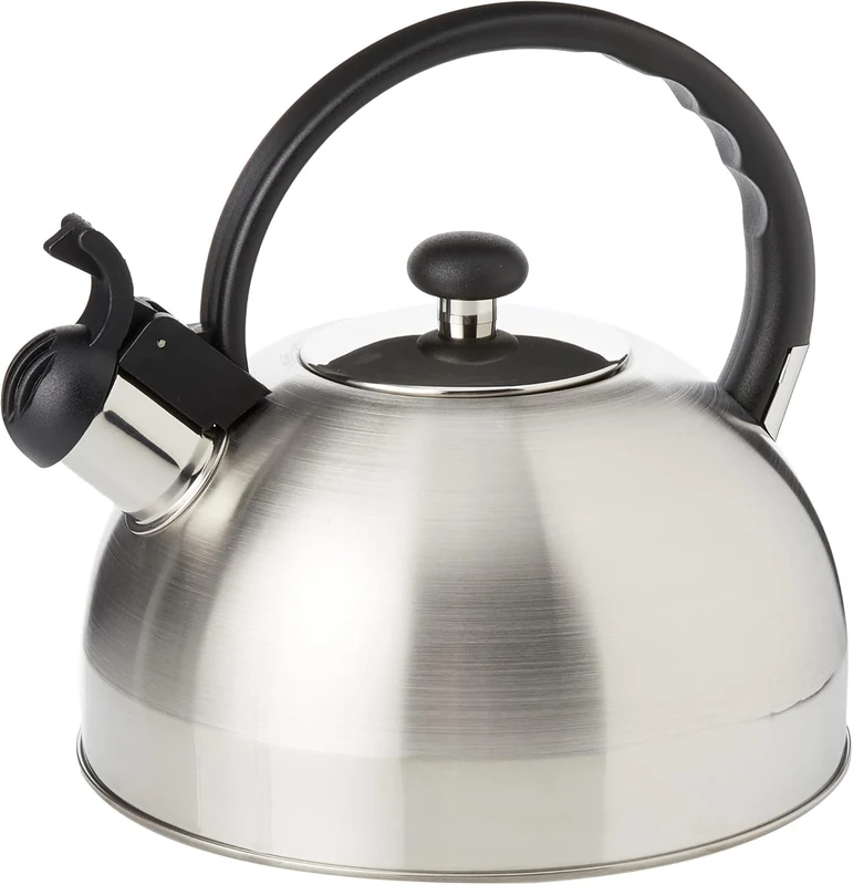 WMF ORBIT whistling kettle 1.5 L, whistling kettle with flute, Cromargan stainless steel