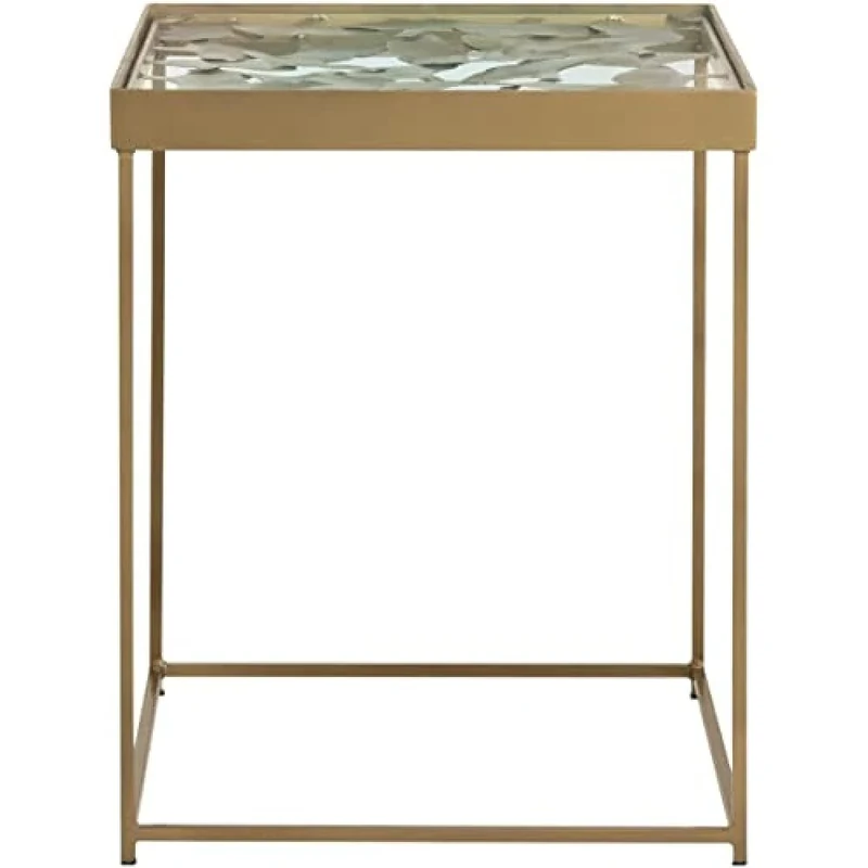 Safavieh Modern Accent Table with Iron Legs, in Antique Brass, 41 X 41 X 50.8