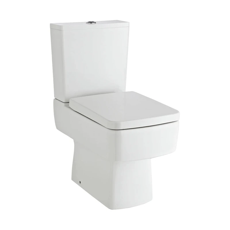 Nuie CBL008 Modern Compact Semi Flush to Wall Pan and Cistern WC Toilet (No Seat), 800mm x 355mm, White