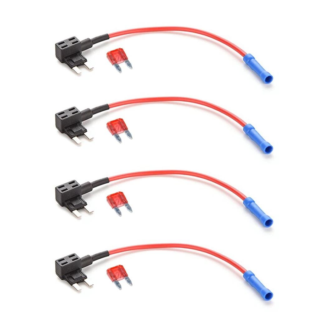Desenda Mini Fuse Holder Kit - 4pcs Circuit Fuse Tap, Piggyback Mini Blade, 10A, 12V-24V