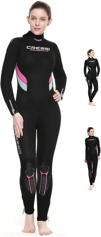 Cressi Women's Castoro Lady Modular Wetsuit, Black/Pink/Grey, X-Large Size 5 UK