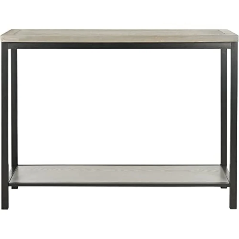 SAFAVIEH Narrow Wooden Console Table, in Ash Grey, 35 X 105 X 80