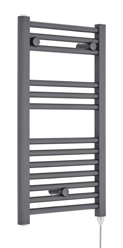 Nuie Radiator MTY153 | Modern Bathroom 300 Watt Heated Electric Ladder Towel Rail, 720mm x 400mm, Anthracite