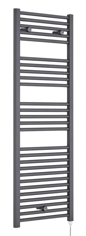Nuie Radiator MTY155 | Modern Bathroom 750 Watt Heated Electric Ladder Towel Rail, 1375mm x 480mm, Anthracite