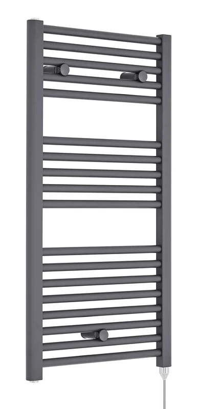 Nuie Radiator MTY154 | Modern Bathroom 500 Watt Heated Electric Ladder Towel Rail, 920mm x 480mm, Anthracite