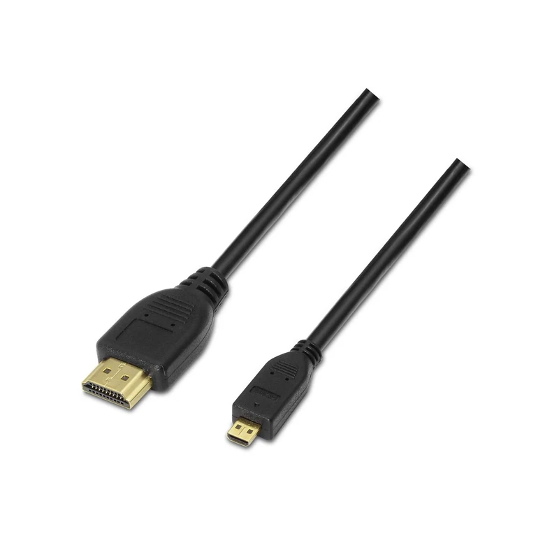 AISENS A119 – 0117 – Micro HDMI High Speed Cable HEC (1.8 m, support 3d And Ethernet, Suitable for Full HD/Ultra HD/HD Ready/3d/1080p/2160p) Black - Image 1