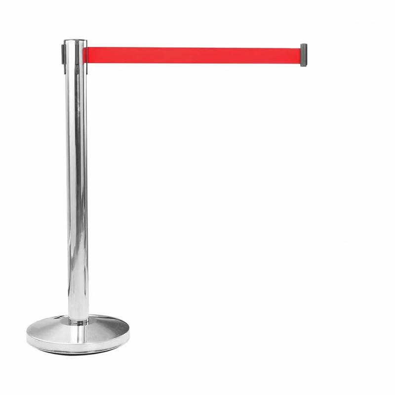 Normaluz BA50090 – Signage Divider Approved Stainless Steel Divider Post with 2 Metres Tape, Red, Stainless Steel, 910 x 51 x 320 mm