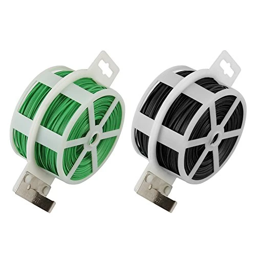 Shintop 2PCS 328 Feet Garden Plant Twist Tie with Cutter for Gardening, Home, Office (Green+Black)