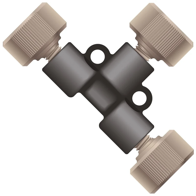 Idex High-Pressure Tee Assembly, PEEK, 0.050" ID, 1/16" OD Tubing, 10-32 Coned; 1/EA