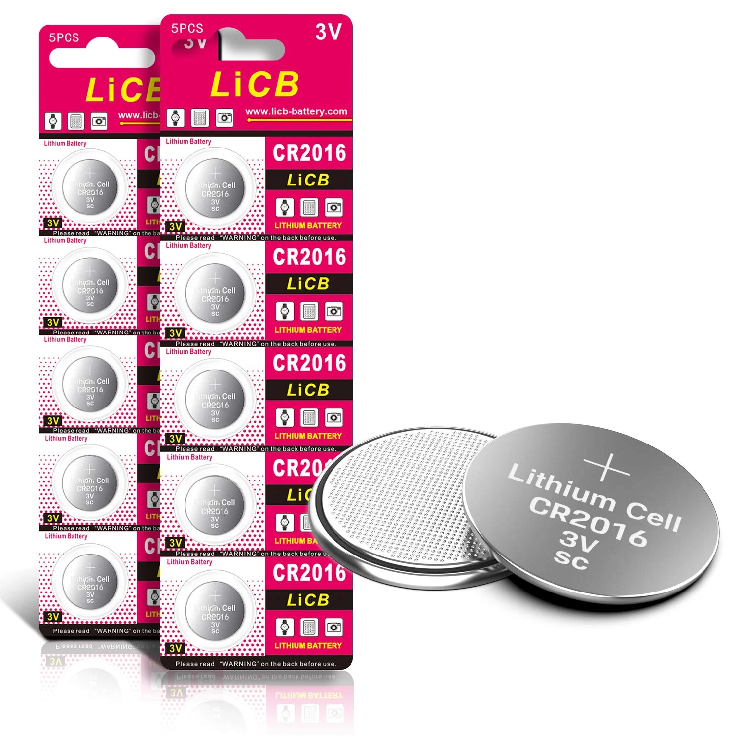 LiCB 10 PCS CR2016 3V Lithium Battery