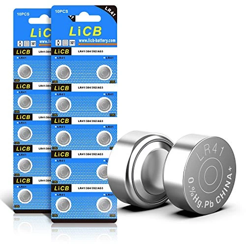 LiCB 20 PCS LR41 AG3 392 192 SR41SW Battery 1.5V Button Coin Cell Batteries