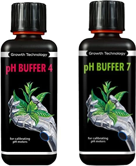 Growth Technology pH Buffer 4 & 7 Calibration Fluid Meter Solution Hydroponics (pH Buffer 4 and 7 300ml)