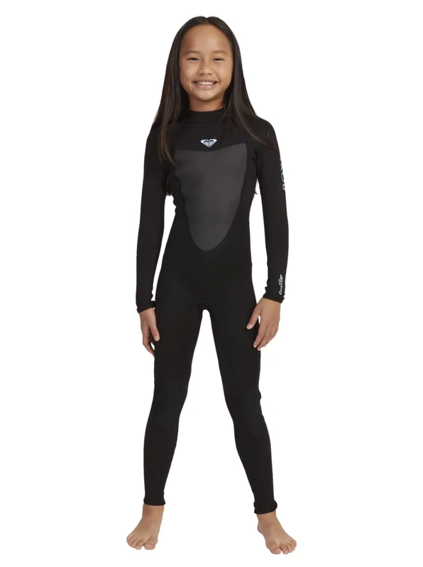 ROXY Girls' 3/2mm Prologue - Back Zip Wetsuit for Girls 4-16 One Piece Swimsuit, Black, L UK