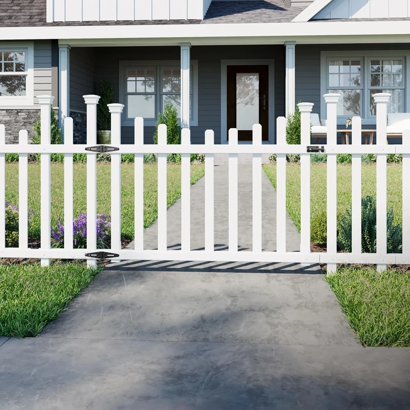 Zippity Outdoor Products ZP19028 Unassembled Madison Vinyl Gate Kit with Fence Wings, White - Image 1
