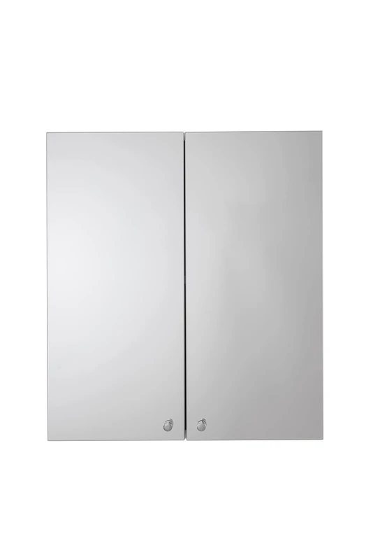 Croydex Mirrored Cabinet, White Steel, Large Double