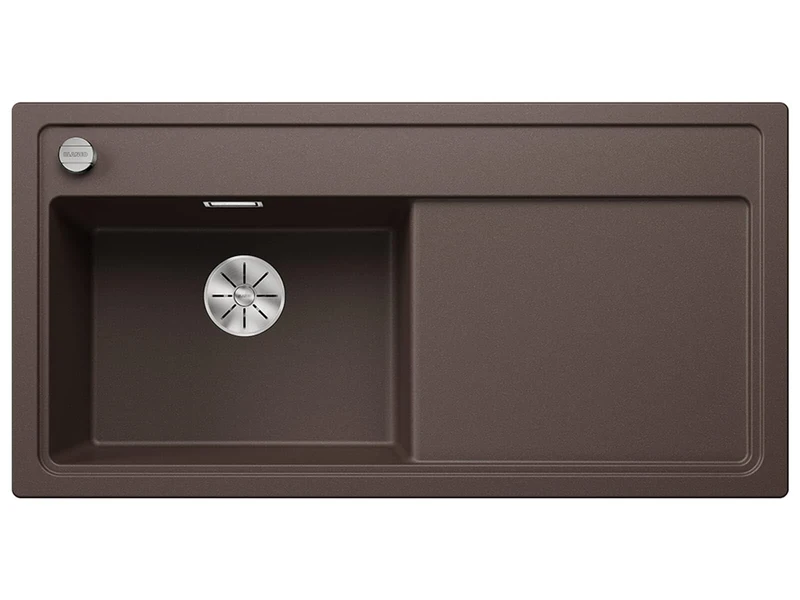 BLANCO Zenar XL 6 S | SILGRANIT Sink in café | Installation Type: Inset Installation from Above | Main Bowl on The Left | for 60 cm Wide Base cabinets | Large Bowl | Easy to Clean | [100x51x20.2 cm]