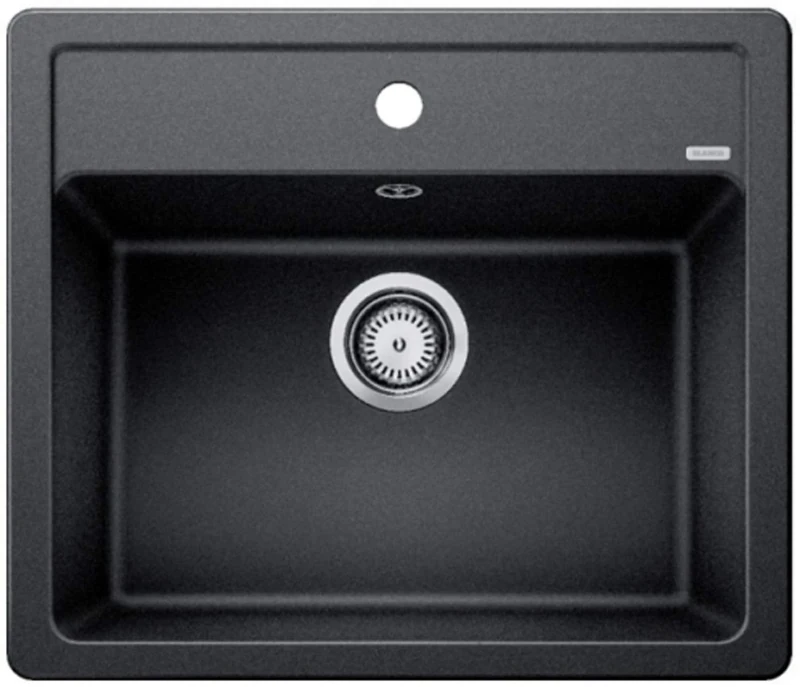 BLANCO Legra 6 | SILGRANIT Sink in Anthracite | Installation Type: Inset Installation from Above | for 60 cm Wide Base cabinets | Spacious Bowl Volume | Easy-Care Surface | [58.5x50x20.2 cm]